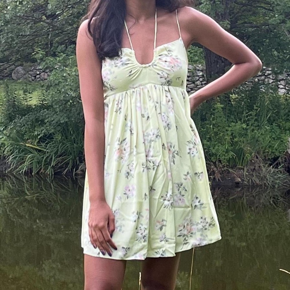 NWT Strappy Flirty Mini Dress Abercrombie - flowy floral baby doll dress small - Picture 5 of 10